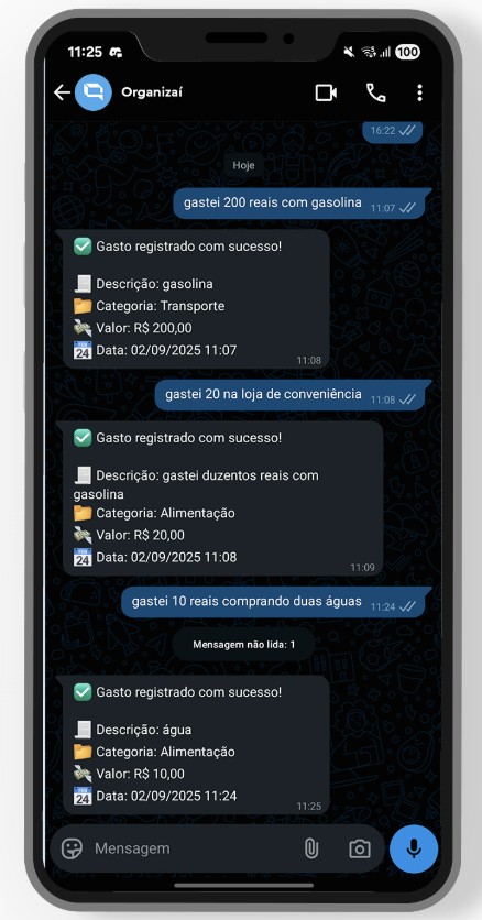 OrganizAÍ no WhatsApp